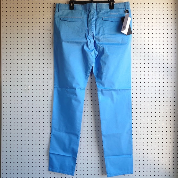 T.R Premium Mini Dot Chino Pants Blue Size 38x34 - Picture 2 of 12
